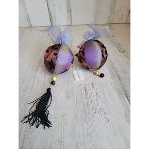 Von‎ maur Plush purple tassle ornament Xmas beaded set